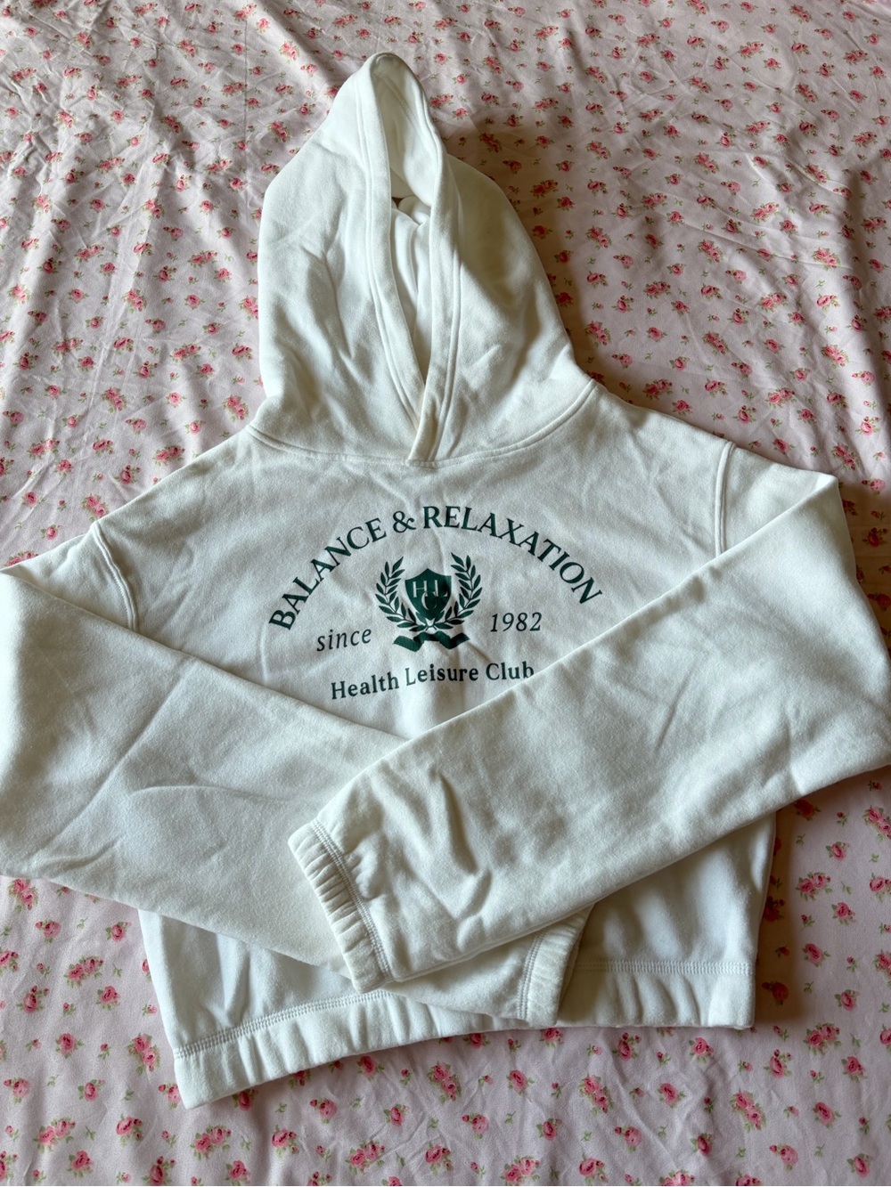 Ardene White Hooded Sweatshirt with Black Label